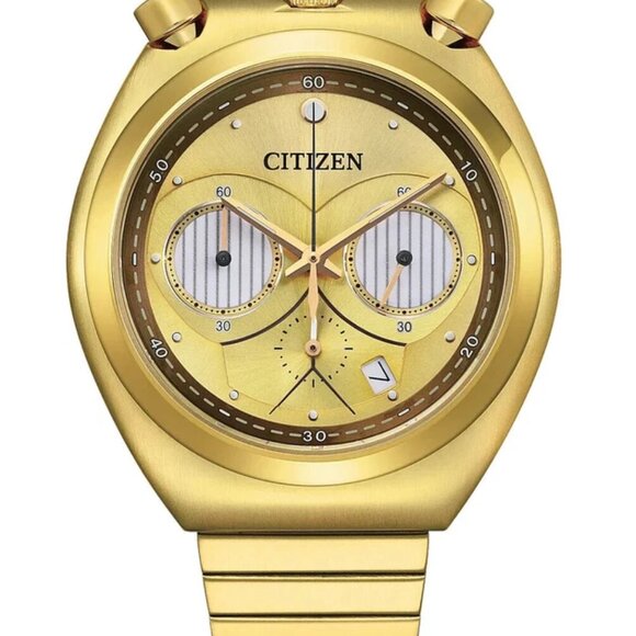 Citizen Star Wars C-3PO Chronograph Unisex Date Stainless Watch 38MM AN3662-51W - Picture 1 of 5